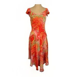 Vintage Y2K Bandolino Boho Festival Tango Flutter Sleeve Dress Women’s Size 4